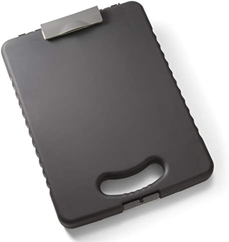Officemate Deluxe Tablet Clipboard Case, Letter and A4 Size, Interior Organizer Compartments, Tablet Holder Straps, Carry Handle, Charcoal