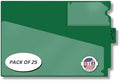 Doctor Stuff - Center Tab Vinyl Outguides, Diagonal Cut Front Pocket, Top Charge Out Slip Pocket, Plastic File Folder, Letter Size 9" x 13-1/4", Green, 25/Box