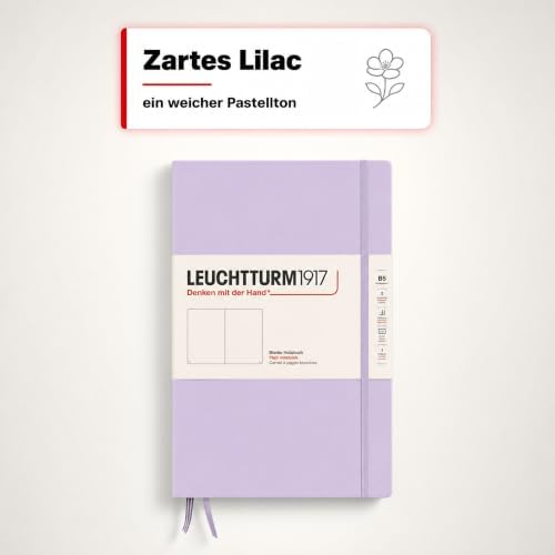 LEUCHTTURM1917 - Notebook Hardcover Composition B5-219 Numbered Pages for Writing and Journaling (Lilac, Plain)