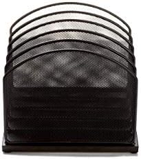 Mind Reader Vertical File Storage, Desktop Organizer, Mail Sorter, Office, Metal Mesh, 11.14"L x 7.28"W x 11.22"H, Black