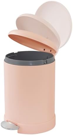 Glad Small Trash Can, 1.2 Gallon | Round Stainless Steel Garbage Bin with Soft Close Lid & Step Foot Pedal | Metal Waste Basket with Removable Inner Bucket, Rust
