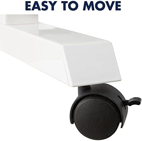 Quartet Whiteboard Easel, Glass Dry Erase Board, Rolling Easel Stand On Wheels, Double-Sided Privacy Screen with Adjustable Height, Includes 1 Marker, Creates Private Interactive Workspaces (Q293066W)