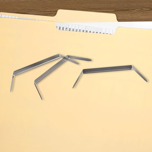 OLYMPX 500 Pcs of 1” Capacity Premium Metal Prong Paper Fastener Bases, 2.75 Inch Base for Paper File Clip Folder Accessories, Pack of 5 Boxes, 100 Bases per Box