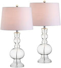 JONATHAN Y Genie 28.5" Glass Table Lamp, Clear, Set of 2