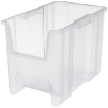 Akro-Mils Stak-N-Store Stackable Storage Bins, 17.5"x11"x12.5", Clear, 4-Pk