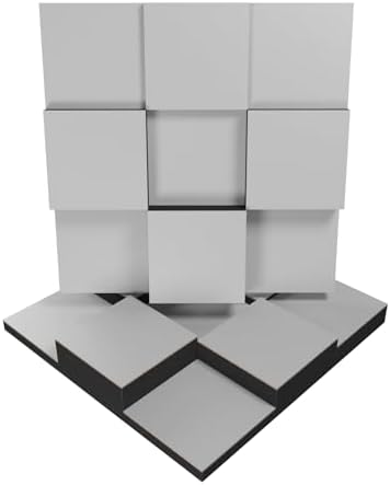 2 PACK — Acoustic Soundproofing Diffusion Panel | Acoustic Treatment for Recording Studio Home Office Podcast Living Room | Absorption - Reflection | Color Plates: (White, EDISON)