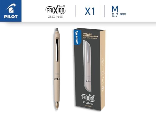 PILOT - Frixion Ball Zone Beige in gift box - Premium erasable retractable pen with thermosensitive ink - Refillable and ergonomic rollerball pen - Black ink - Medium point