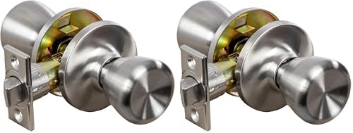 Design House 190723 Terrace 6-Way Universal Privacy Door Knob, Satin Nickel, Piece (Pack of 2)