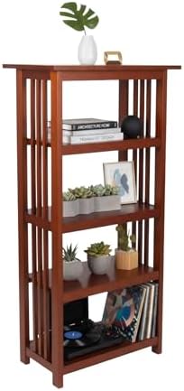 Alaterre Mission Bookcase with Adjustable Shelf, Cherry, 24”W x 48”H