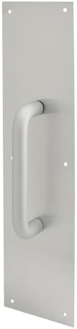 Prime-Line J 4640 4 x 16 In. Satin Aluminum Round Handle Door Pull and Plate (Single Pack)