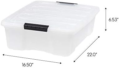 IRIS USA 6-Pack 27 Quart Storage Bins with Lids, Pearl