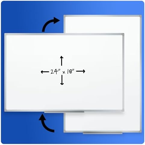 Mead Dry Erase Board 24" x 18" Non-Magnetic Whiteboard For Wall, White/Silver (Z85355)