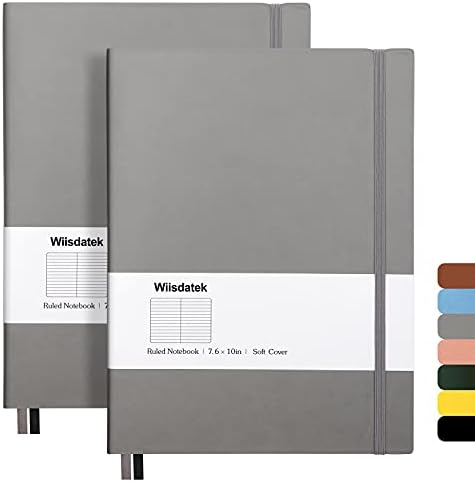 College Ruled Notebook B5, Total 376 Numbered Pages 7.6'' x 10''(GRAY)