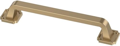 Franklin Brass 10 Pack Champagne Bronze Gold Cabinet Handles 5-1/16 inch (128mm) Kitchen Cabinet Handles and Drawer Pulls for Cupboards and Dressers |Notched Backplate