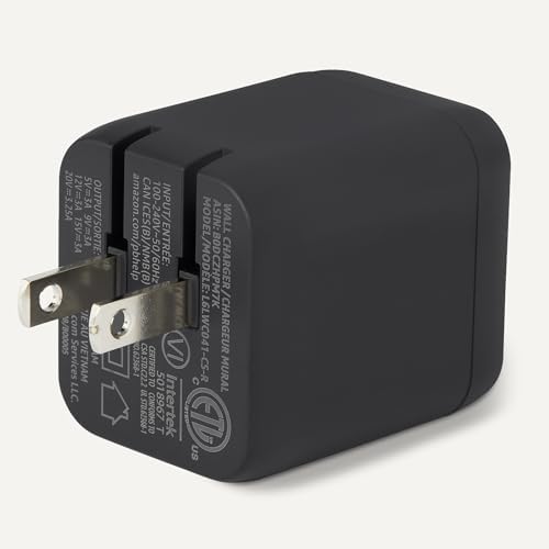 Amazon Basics 65W Fast Charging USB-C GaN Wall Charger, 1-Port PD 3.1, Compact with Foldable Plug for Laptops, Tablets, Phones, Black