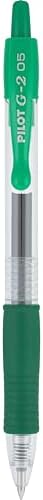 PILOT G2 Premium Retractable Rolling Ball Green Gel Pens, 0.5mm, 12-Pack