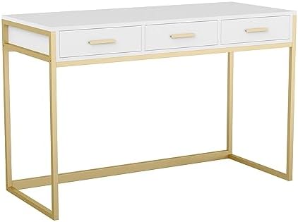 Martha Stewart Ollie 3 Drawer Home Office Desk, White