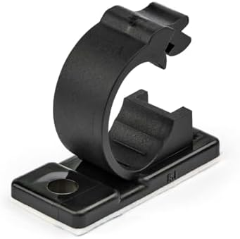 StarTech 100 Adhesive Cable Management Clips, Black, TAA, Sticky (CBMCC2)