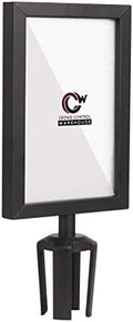 Crowd Control Warehouse Stanchion Post Top Sign Frame, 7 X 11 Inch Vertical
