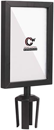 Crowd Control Warehouse Stanchion Post Top Sign Frame, 7 X 11 Inch Vertical