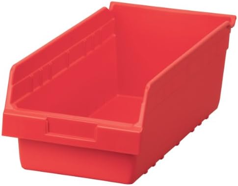 Akro-Mils 30088 Plastic Nesting ShelfMax Storage Bin Box, 18x8x6-Inch, Red (8-Pack)