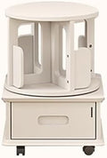 GAMAK Small Bookshelf with Storage for Kids 2-4 Tier Rotating Bookshelf with Brake Wheels 360° Display Wood Book Shelf Organizer for Bedroom Living Room Study Room (Size : Two)