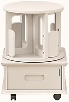 GAMAK Small Bookshelf with Storage for Kids 2-4 Tier Rotating Bookshelf with Brake Wheels 360° Display Wood Book Shelf Organizer for Bedroom Living Room Study Room (Size : Two)
