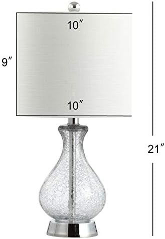 JONATHAN Y Playa Table Lamp 21" Crackled Glass and Metal, Chrome
