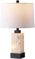 JONATHAN Y Eloise 2-Light Alabaster Table Lamp 23", White/Black