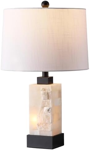 JONATHAN Y Eloise 2-Light Alabaster Table Lamp 23", White/Black