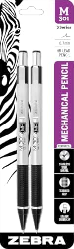 Zebra Pen STEEL M-301 Mechanical Pencil, 0.7mm Medium Point, 2-Pack