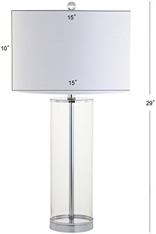 JONATHAN Y Collins Glass Table Lamp 29", Clear/Chrome