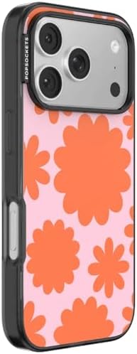 PopSockets iPhone 17 Pro Phone Case with MagSafe- Floating Florals | Magnetic, Wireless Charging, Camera & Drop Protection, Hot Pink, Flower, Floral