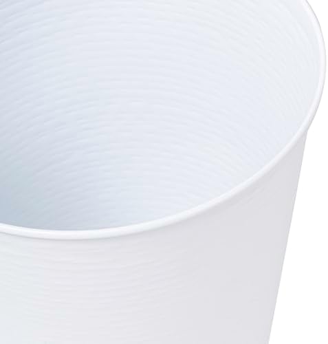 happimess Remi 2.1 Gal Textured Steel Wastebasket, Matte White