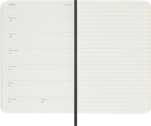 Moleskine 2027 12-Month Weekly Planner, Pocket, Black, Softcover