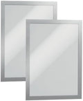 Durable Duraframe Sign Holder, Self-Adhesive, Silver, Letter Size, 2 Pack
