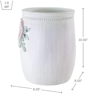 Avanti Linens - Waste Basket, Decorative Trash Can, Guest Bathroom Essentials, Floral Home Decor (Spring Garden Collection)