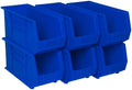 Akro-Mils 30265 AkroBins Plastic Storage Bins, 18"x8.25"x9", Blue, 6-Pack