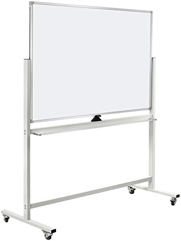 Mobile Whiteboard on Wheels, 48"x36" Double-Sided Magnetic Dry Erase Board - Flipchart Easel for Office, Classroom & Home, Rolling Stand with Easy Flip Feature