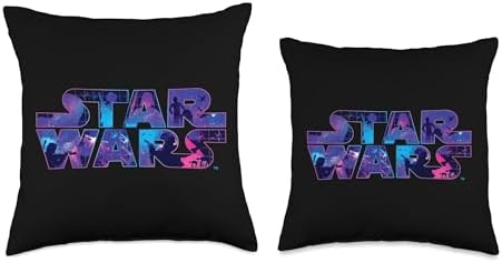 Star Wars Logo Retro 90s Galaxy Throw Pillow