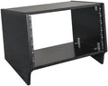 Sound Town DIY 6U Slanted Desktop Turret Studio Rack for Home Studio and Recording Room, Baltic Birch Plywood, Black Espresso (SDRK-6SLD)