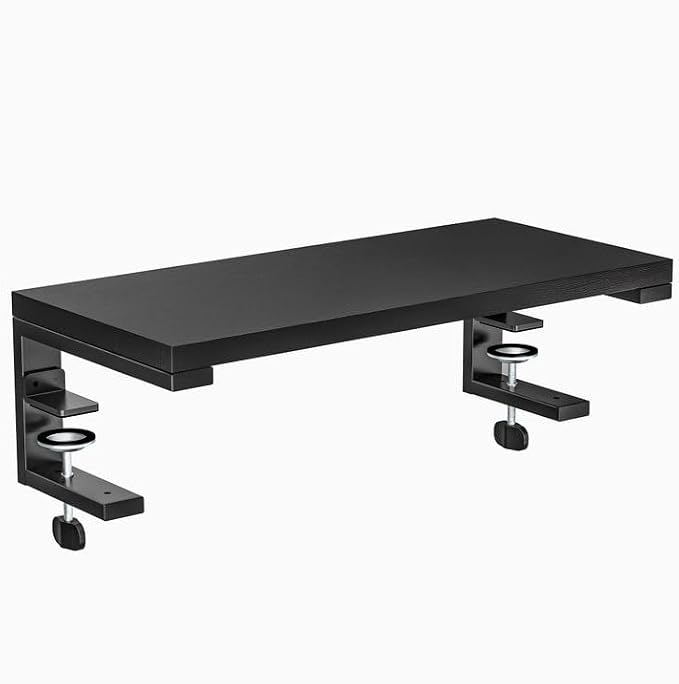 ARES WING Clamp-On 21.7" Desk Extender Shelf, Heavy Duty Desktop Organizer | 21.7"x 9.8" Versatile Clamp on Desk Shelf,For Gaming and Office Accessories, Black