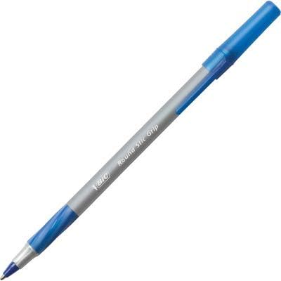 BIC Round Stic Grip Xtra Comfort Blue Ballpoint Pens, 36-Count Pack