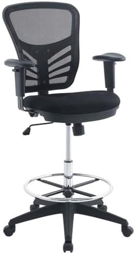 Modway Articulate Drafting Chair - Reception Desk Chair - Drafting Table Chair in Black