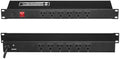 VEVOR 12 Outlet Horizontal 1U Rack Mount PDU Power Strip for Network Server Racks, Surge Protection & Overload Protection, 110-125V/15A, with 6ft 14AWG Power Cord