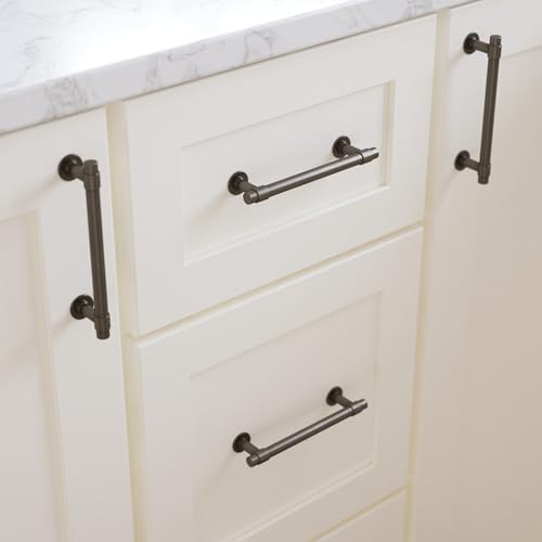 Franklin Brass Francisco (5-Pack) Cabinet Handles 4" Hole Center Pulls | Soft Iron Hardware for Kitchen Drawers, Dressers, Furniture P29617K-SI-B1