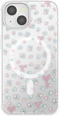 PopSockets iPhone 13 Phone Case with MagSafe, Wireless Charging Compatible, Bow - Bows & Blooms