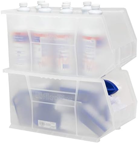 Akro-Mils 30265 AkroBins Plastic Storage Bins, 18"x8.25"x9", Clear, 6-Pack