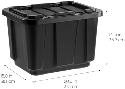IRIS USA 4-Pack 12 Gal Heavy Duty Storage Tote Bins with Lids, Black