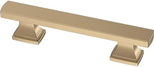 Franklin Brass 10 Pack Champagne Bronze Gold Cabinet Handles 3 inch (76mm) Kitchen Cabinet Handles and Drawer Pulls for Cupboards and Dressers | Tiered Foot